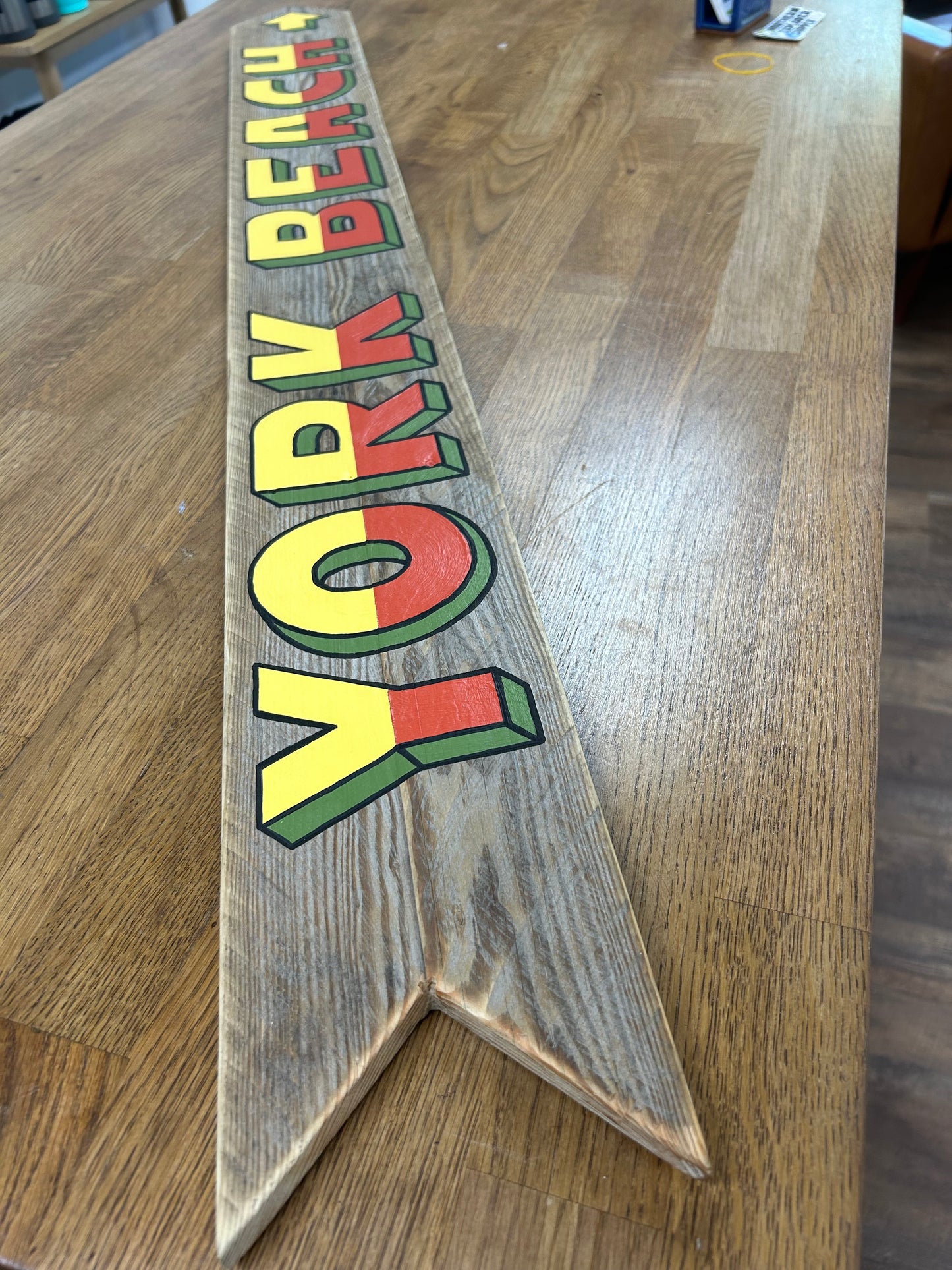 YORK BEACH 2-Tone Pine Fence Sign by Pierce Smith