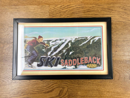 Saddleback skiing trail map souvenir print. Made in Maine.