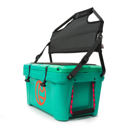 Crescent Cooler Seat Back attached to kayak cooler