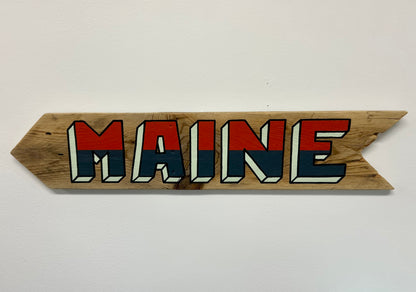 MAINE 2-Tone Pine Fence Sign