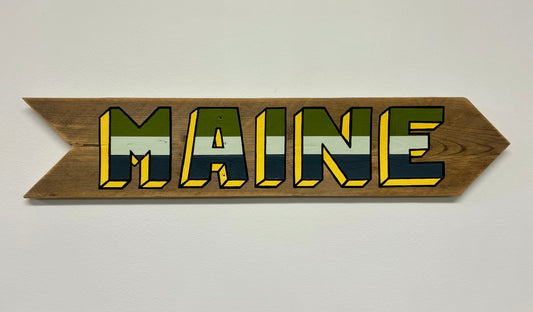 MAINE 3-Tone Pine Fence Sign