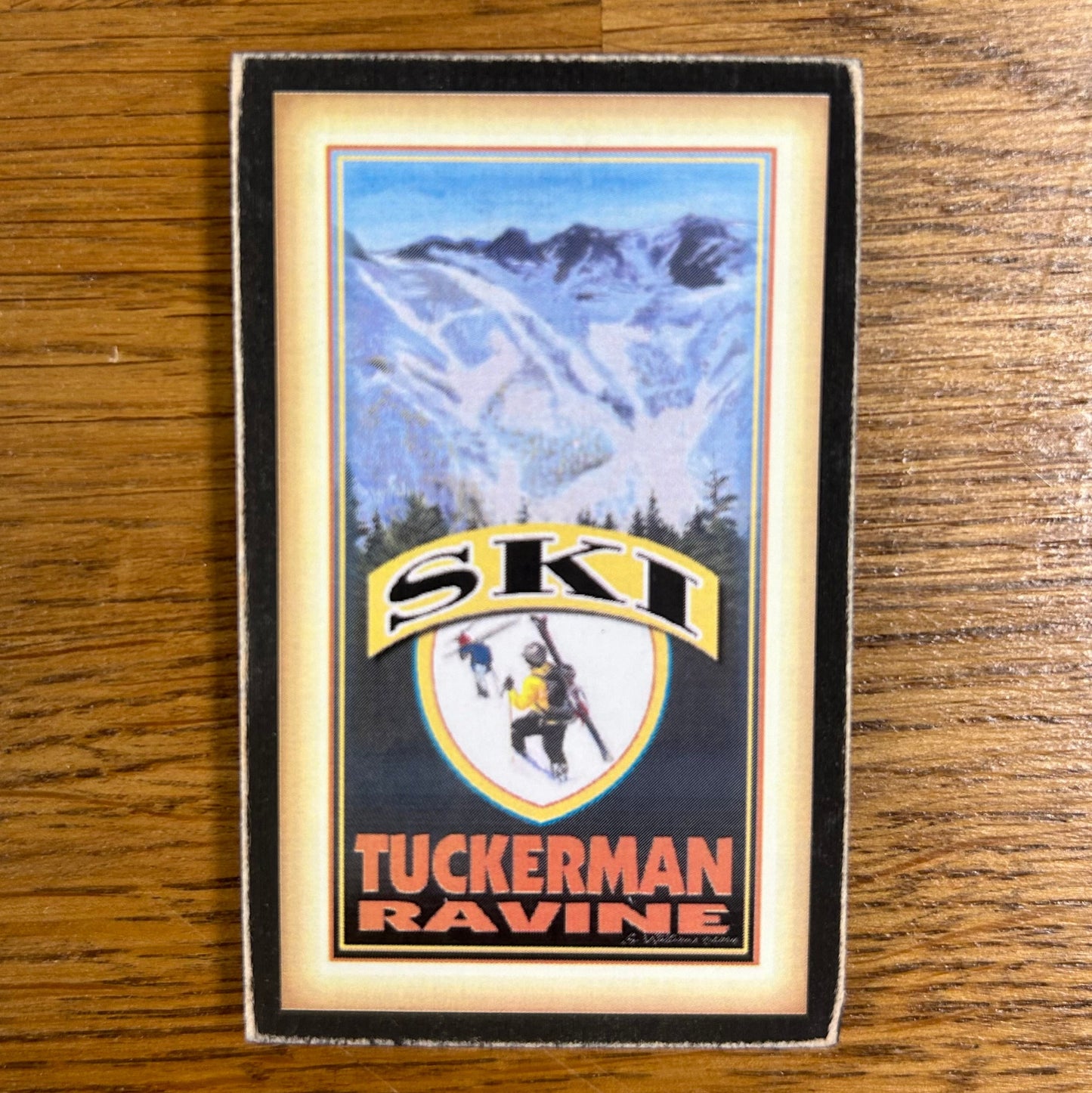 Tuckerman Ravine Ski themed magnet depicting Mount Washington, made by Gallery Concepts.