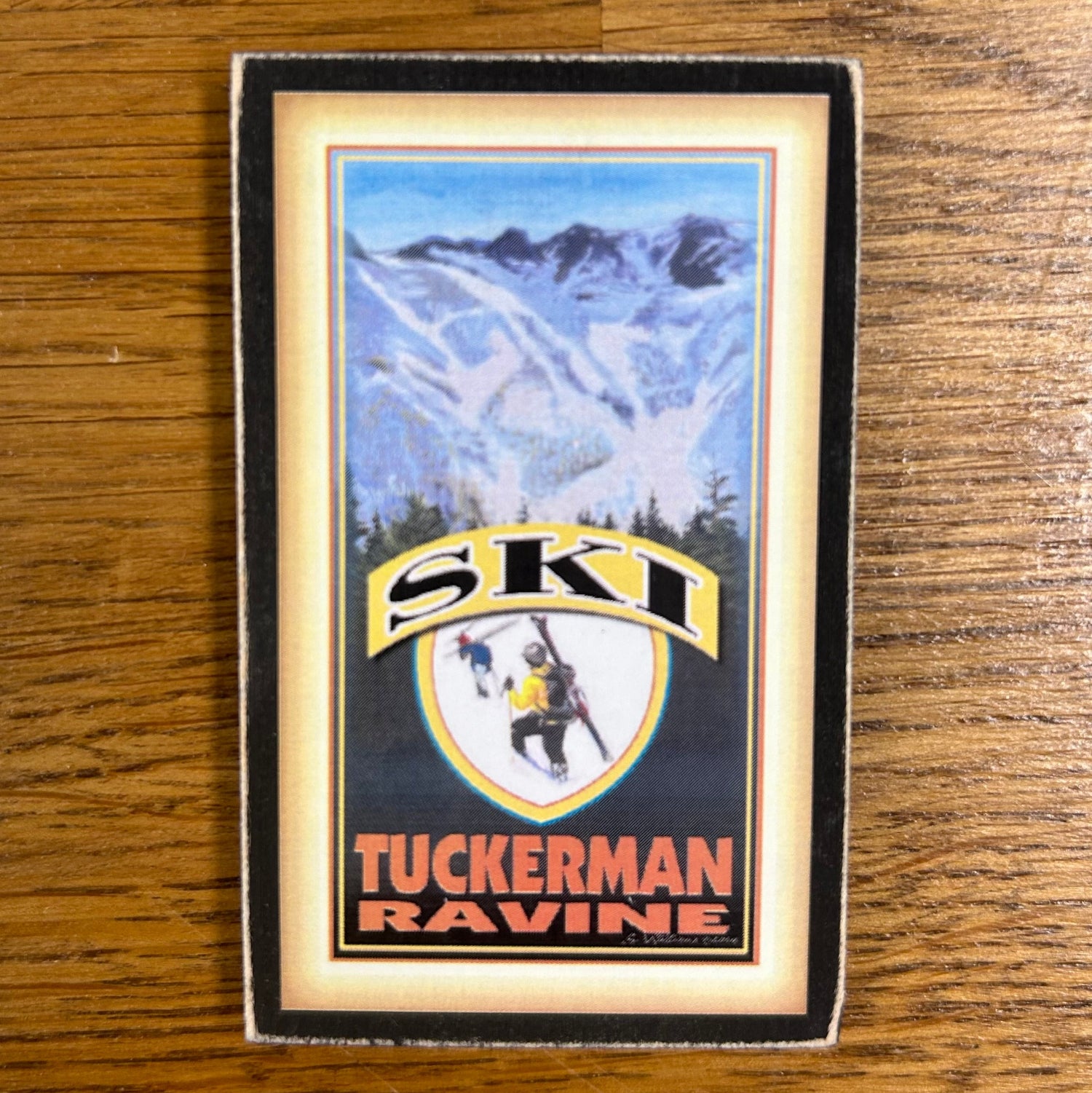 Tuckerman Ravine Ski themed magnet depicting Mount Washington, made by Gallery Concepts.