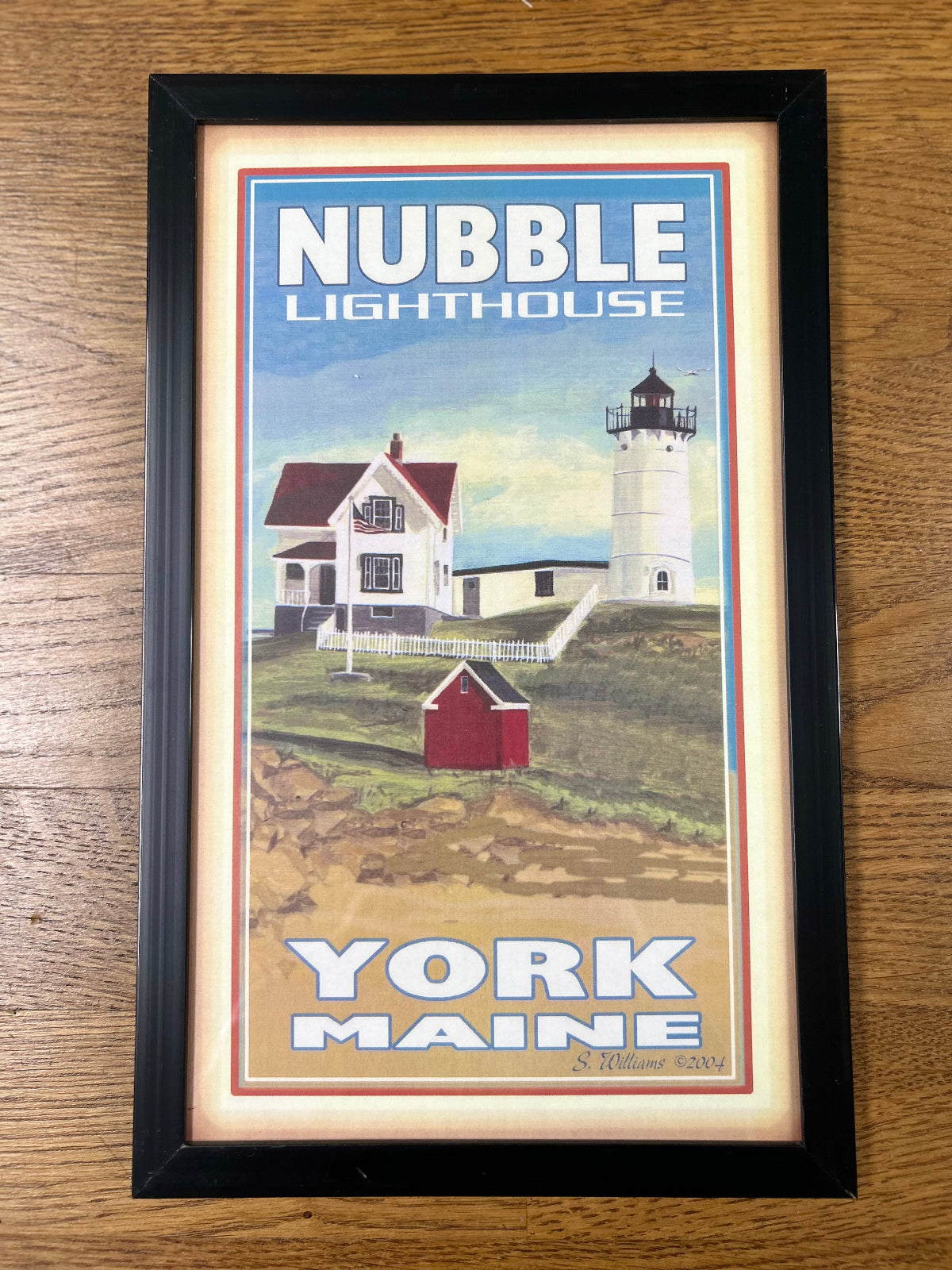 Nubble Lighthouse York Maine Framed Print souvenir 6" x 10"