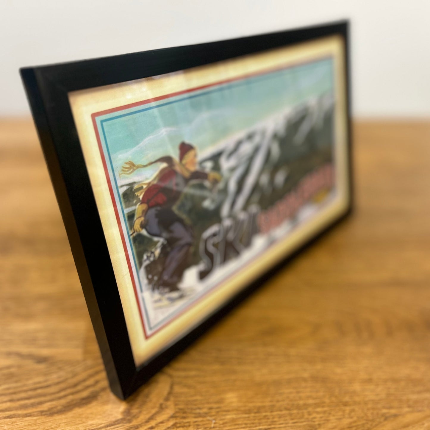 Framed Print of Ski Saddleback painting side view